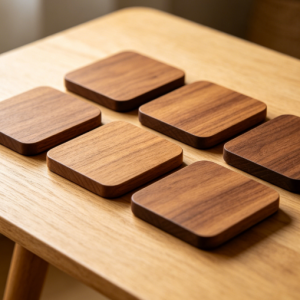wooden solid coaster 6 packs