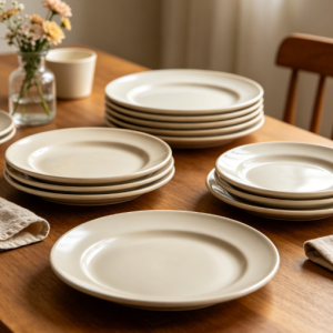 round ceramic dinner plate set