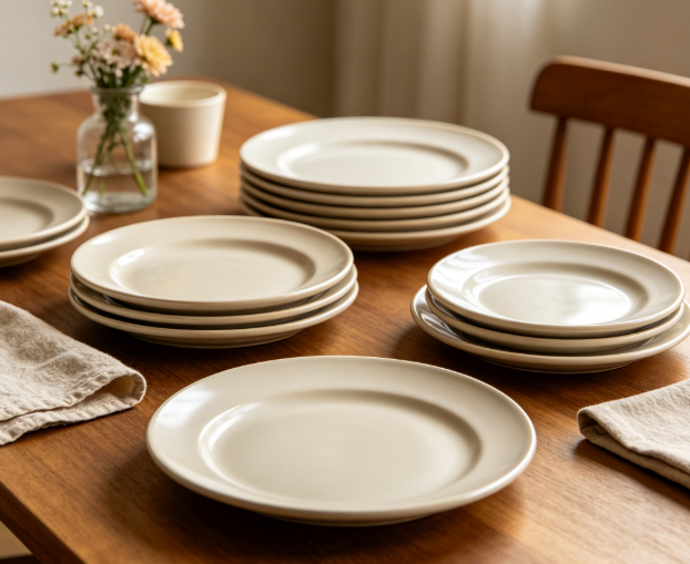 round ceramic dinner plate set