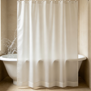elastic fabric shower curtain liner
