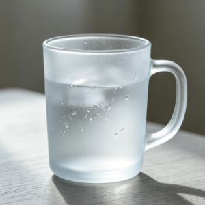 frosted glass water mug single piece