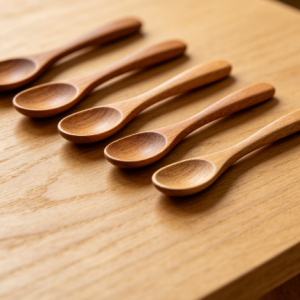 mini portable wooden tea spoon 5 pcs
