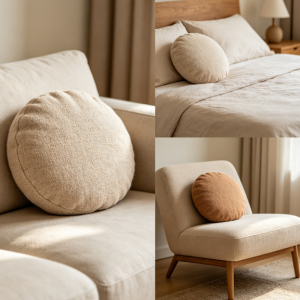 round fabric throw pillow single cushion