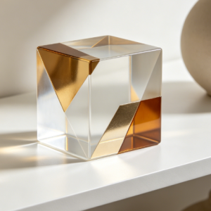 geometric resin art ornament
